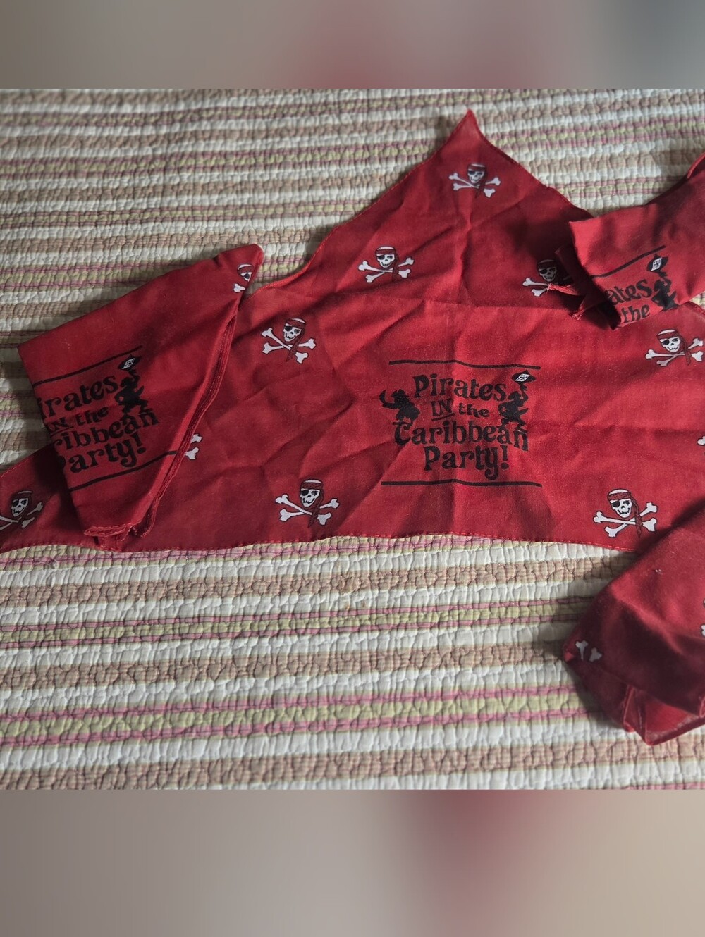 Pirates in the Caribbean Party Red Kids Bandana Bundle Vintage